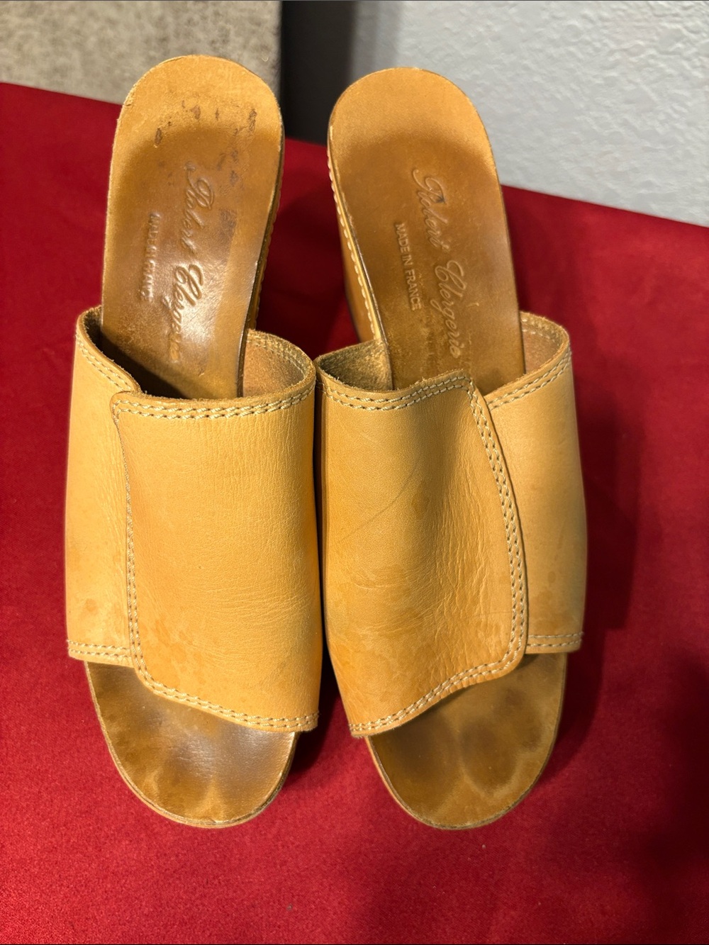 Robert Clergerie Tan Leather Slide Mules